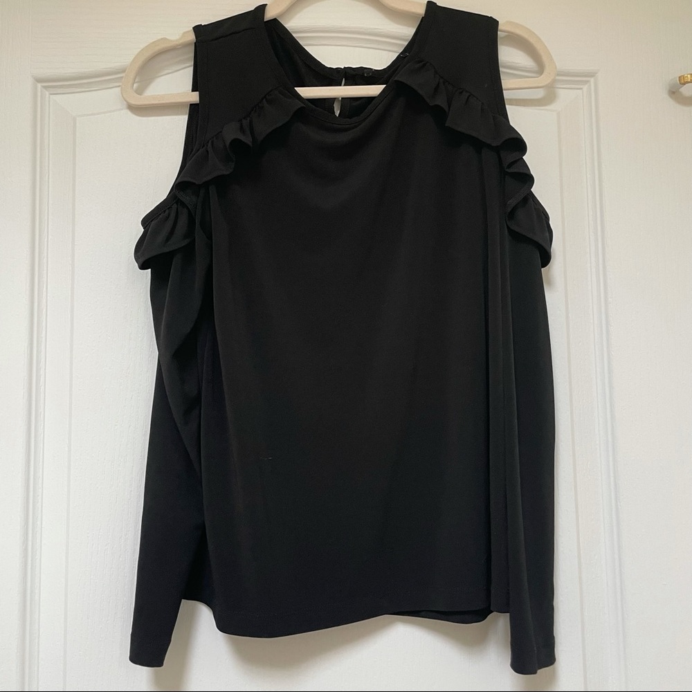 Black Cold Shoulder Blouse